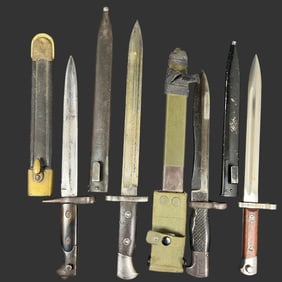Lot of Four Military Bayonets with Marked Blades