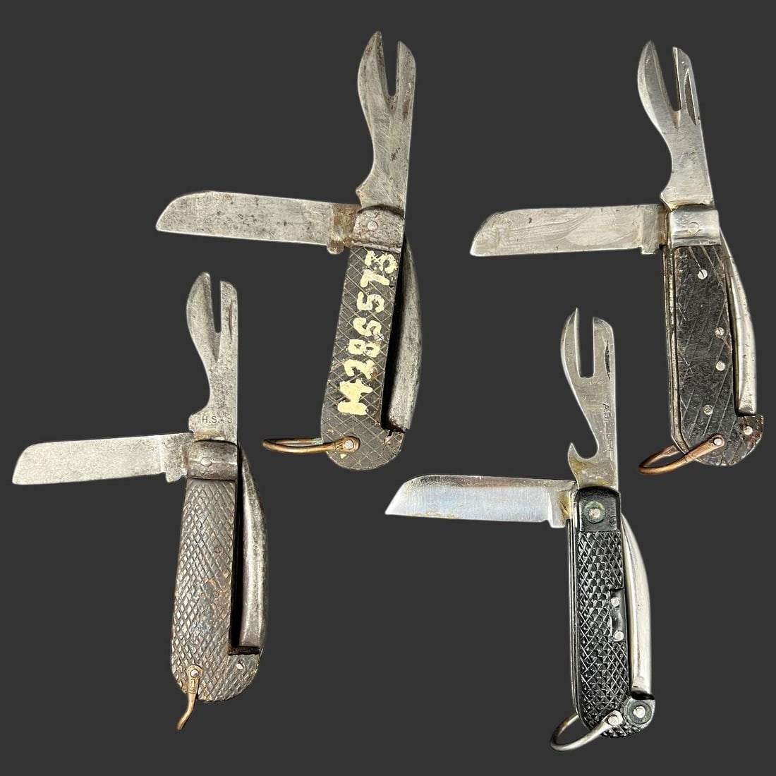 Lot of 4 Military Clasp Knives, 1940s-1970s (1 of 14)