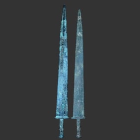 Pair of Decorative Bronze Ritual Swords