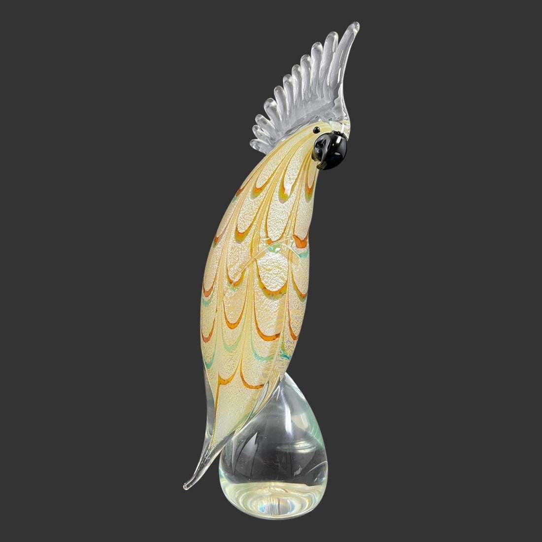 Signed Murano Style Art Glass Cockatoo Sculpture (1 of 6)