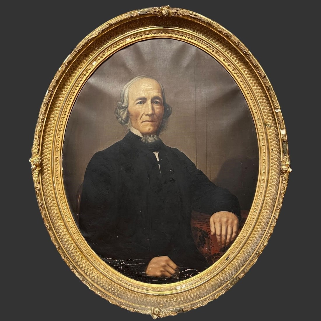 19th C. American Gentleman Portrait Oil Painting (1 of 9)