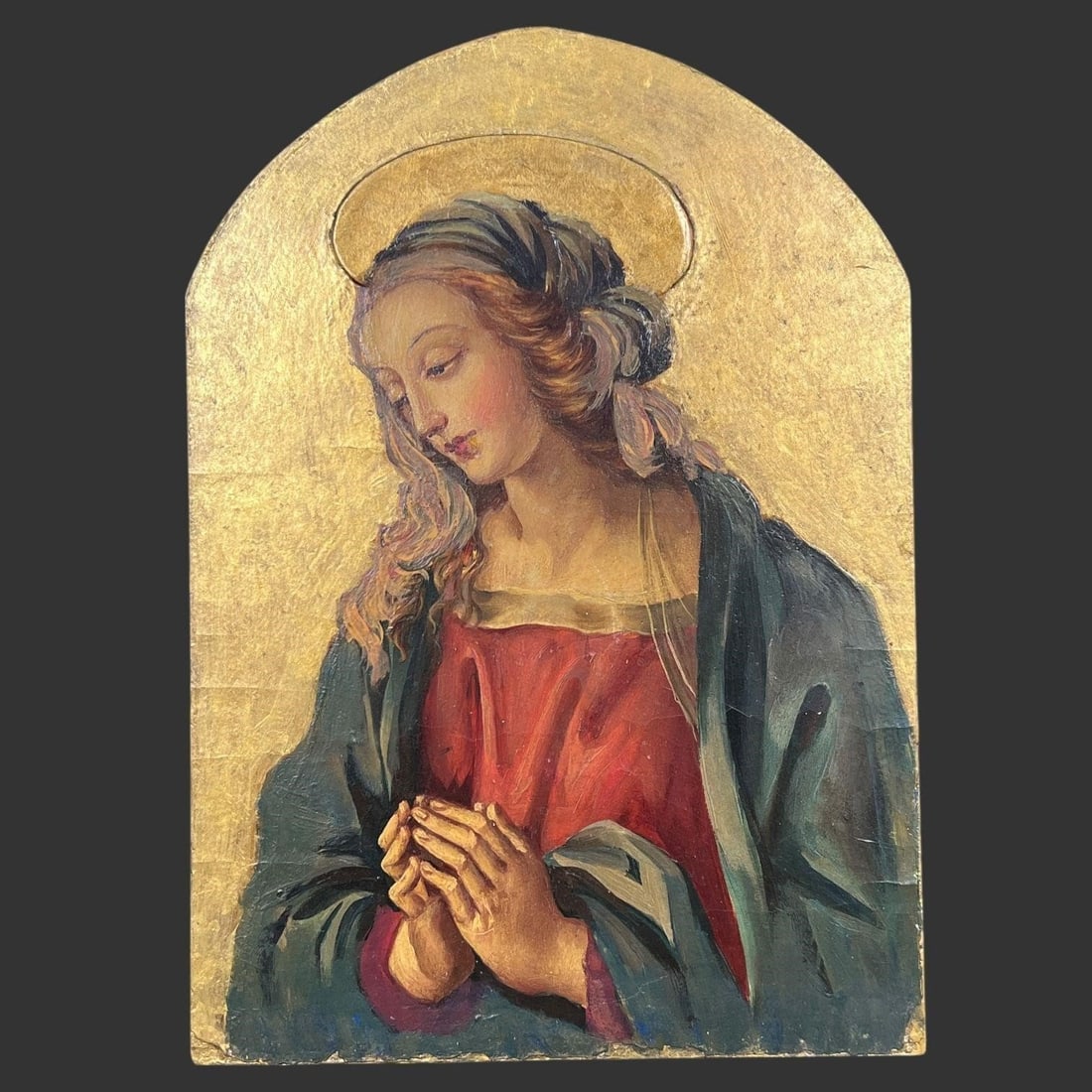Italian Gilt Madonna Devotional Panel Painting (1 of 2)