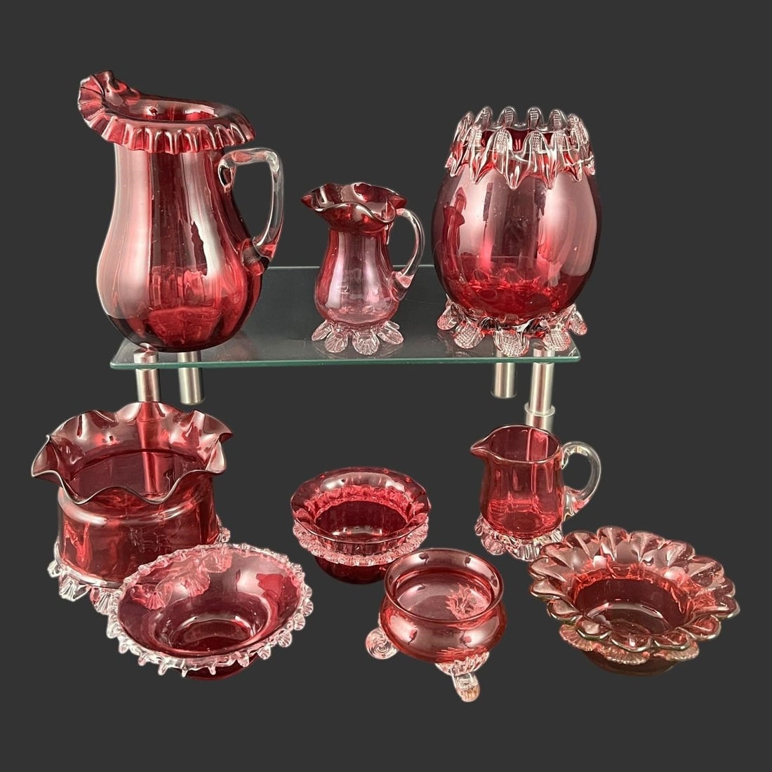 Victorian Ruby Red Cranberry Glass Lot (1 of 5)