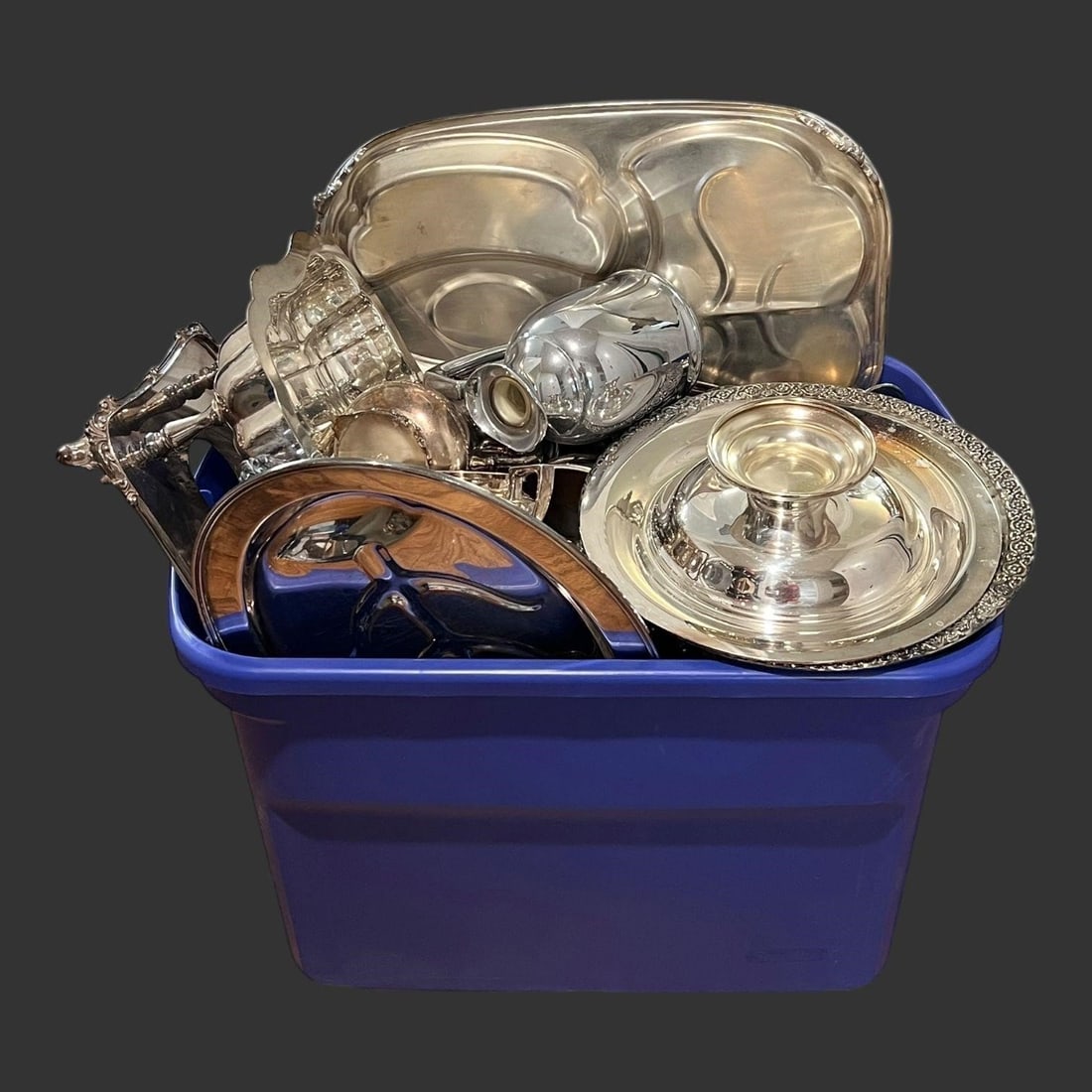 70+ Lbs Silverplate Serving & Hollowware Lot (1 of 5)