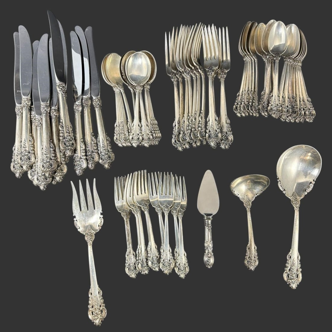 Wallace Grand Baroque Sterling Silver Flatware Set (1 of 13)