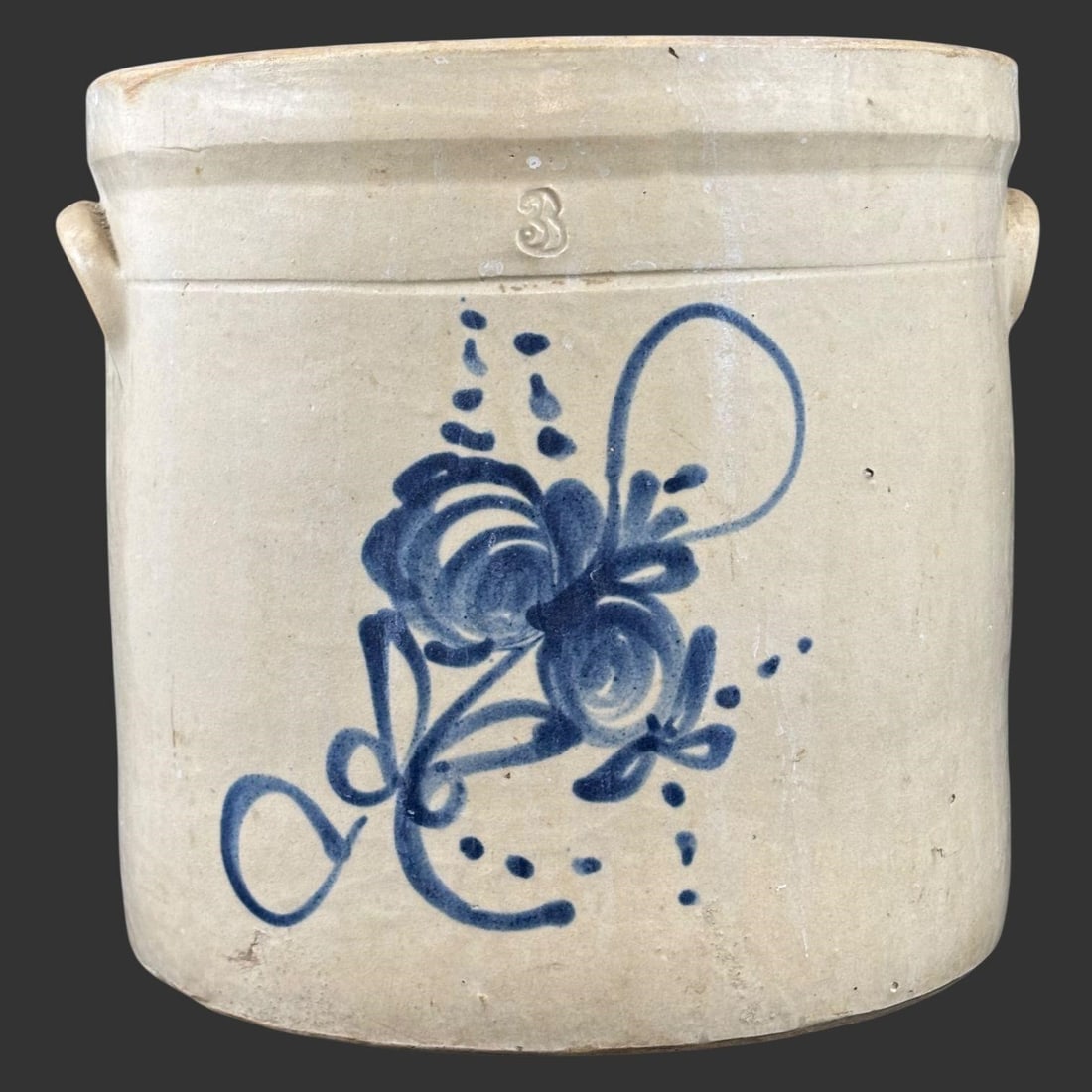 American Stoneware Crock Cobalt Floral Decoration (1 of 11)