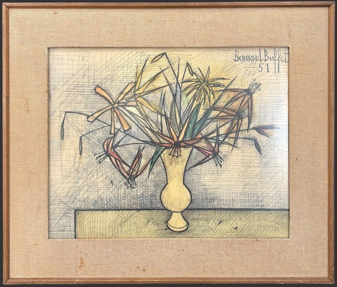 Bernard Buffet 1951 Hand-Colored Lithograph (1 of 4)