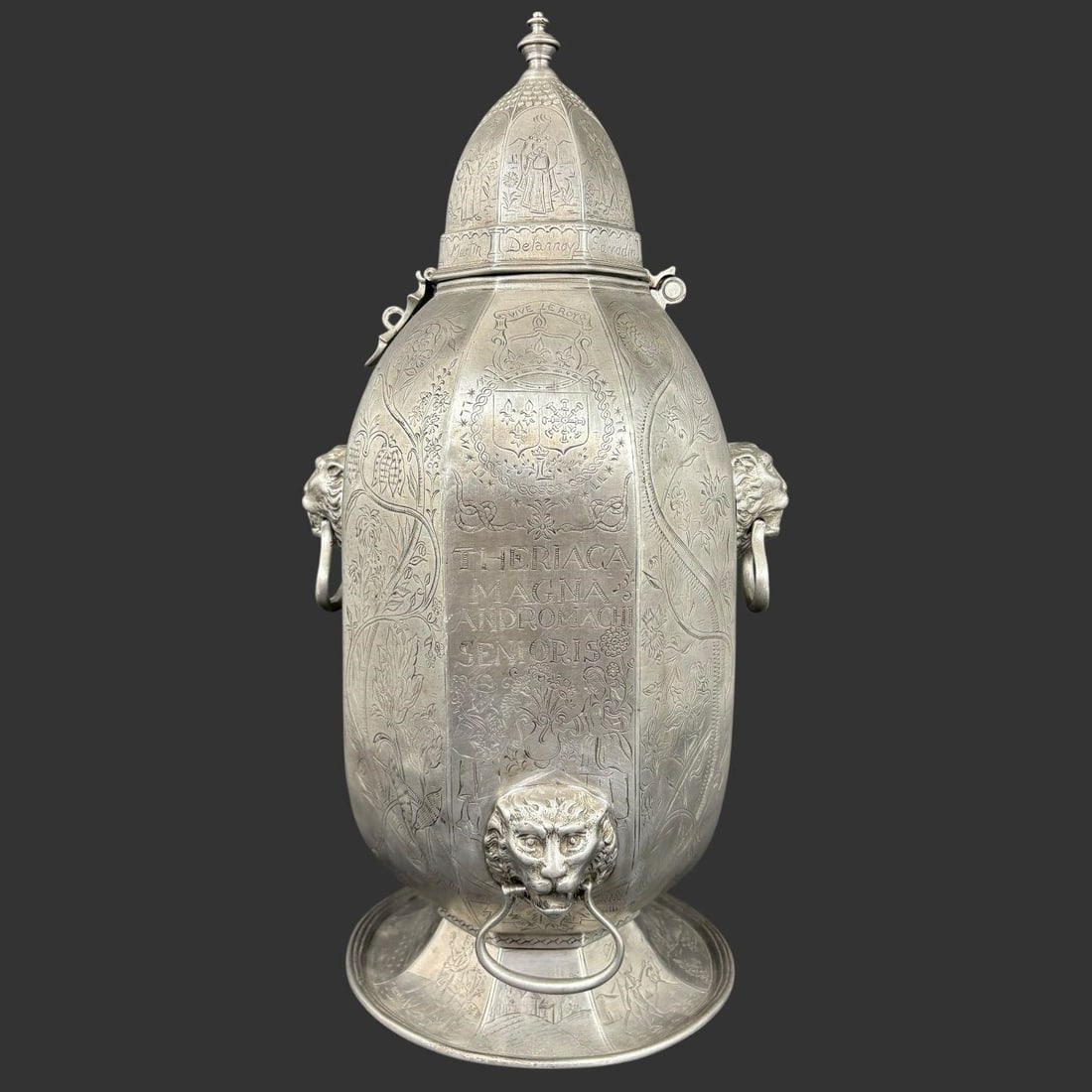 Italian Theriaca Pewter Pharmacy Jar (1 of 9)