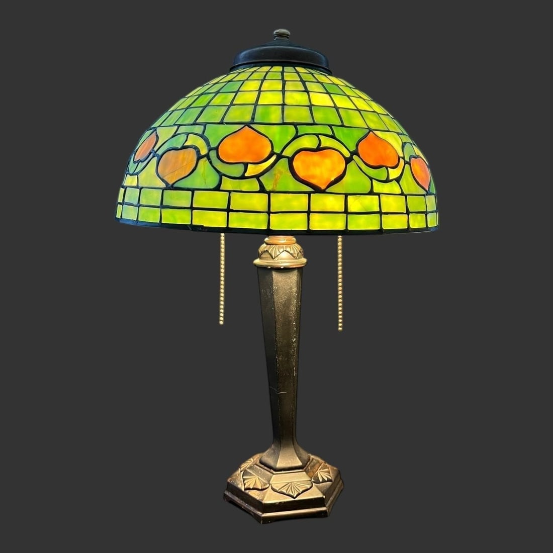Tiffany Style Acorn Stained Glass Table Lamp (1 of 11)