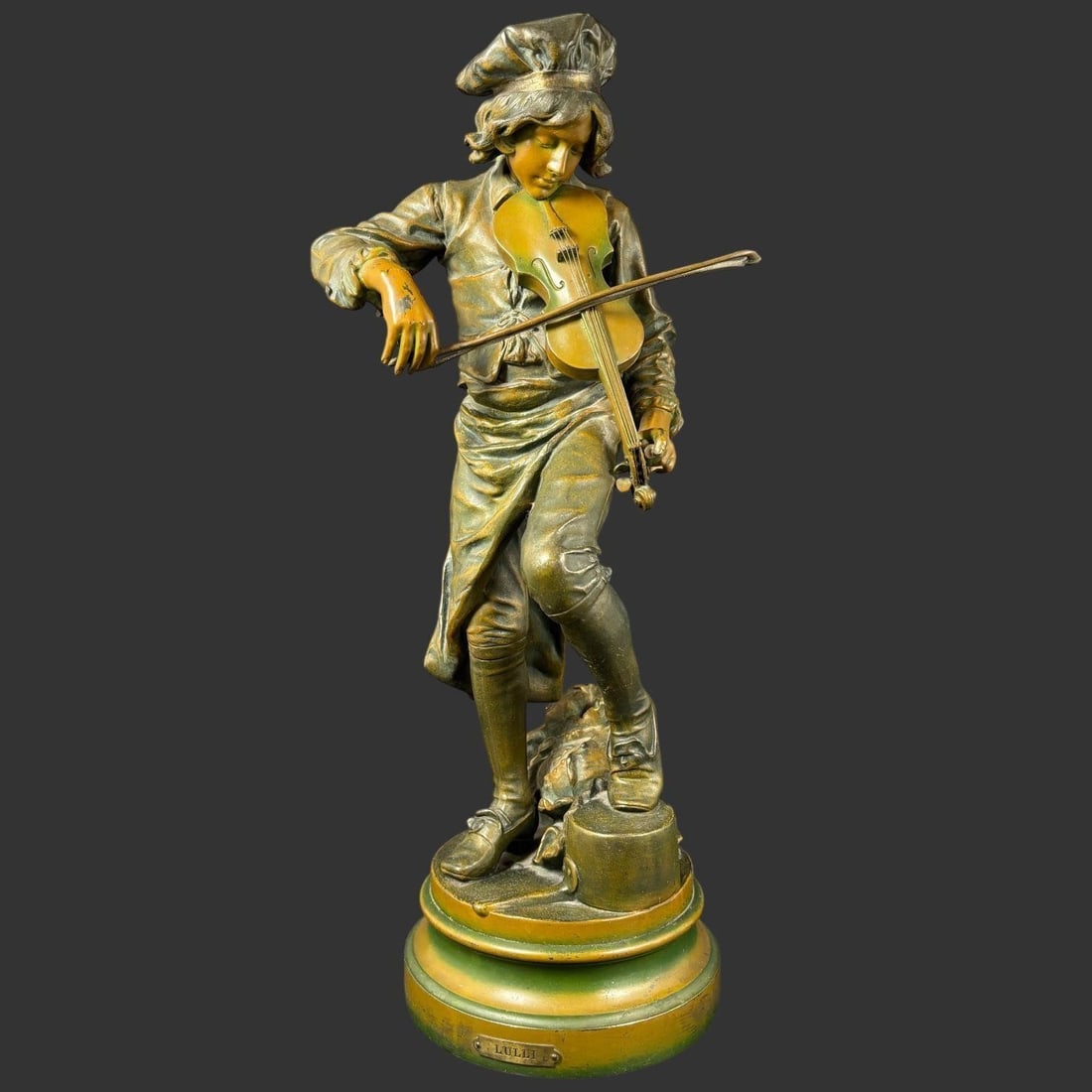 Bronzed White Metal Sculpture "Lulli" Violinist (1 of 8)