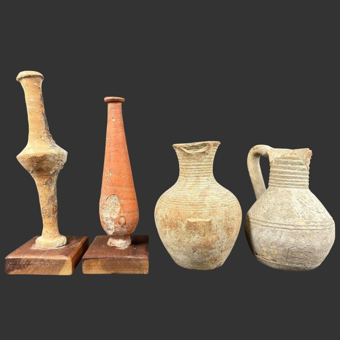 Group of Four Ancient Terracotta Pottery Vessels (1 of 9)