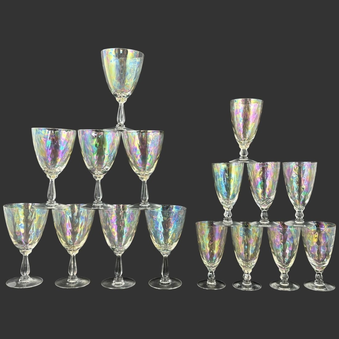 Set of 16 Fostoria Iridescent Wine Goblets (1 of 9)