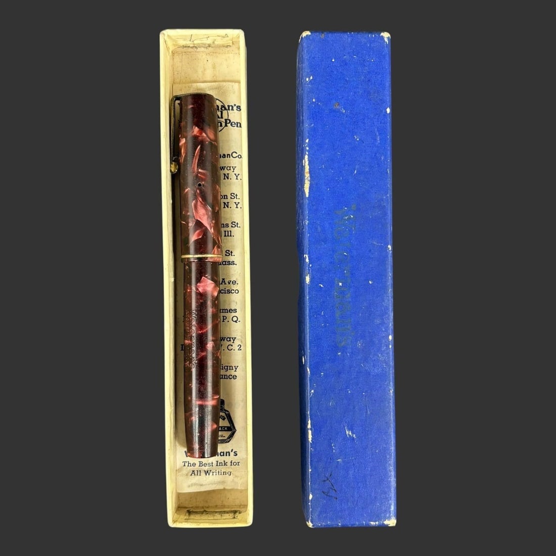 Waterman’s Red Mottled Hard Rubber Fountain Pen (1 of 12)