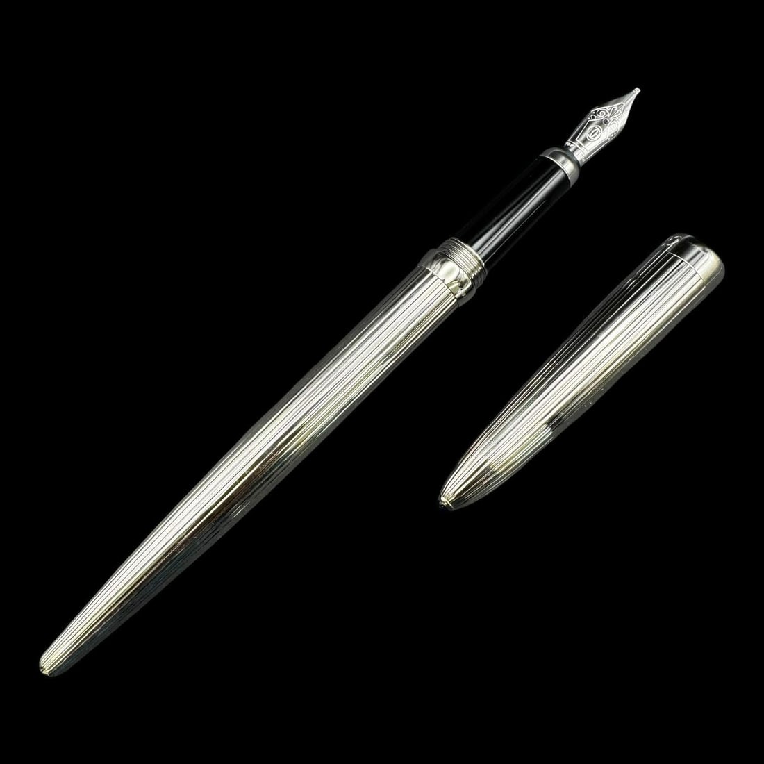 Cartier 18k Diabolo Silver Plated Fountain Pen (1 of 6)