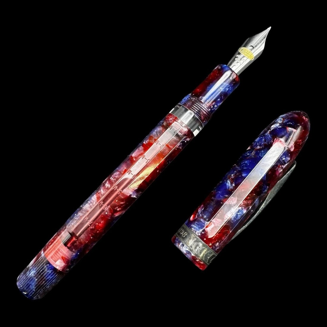 Conklin All American Red Blue 18k Fountain Pen (1 of 6)