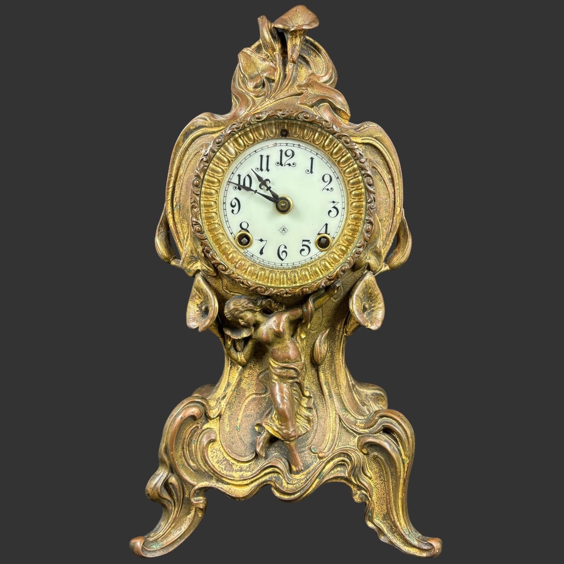 Antique Ansonia Art Nouveau Figural Mantel Clock (1 of 12)