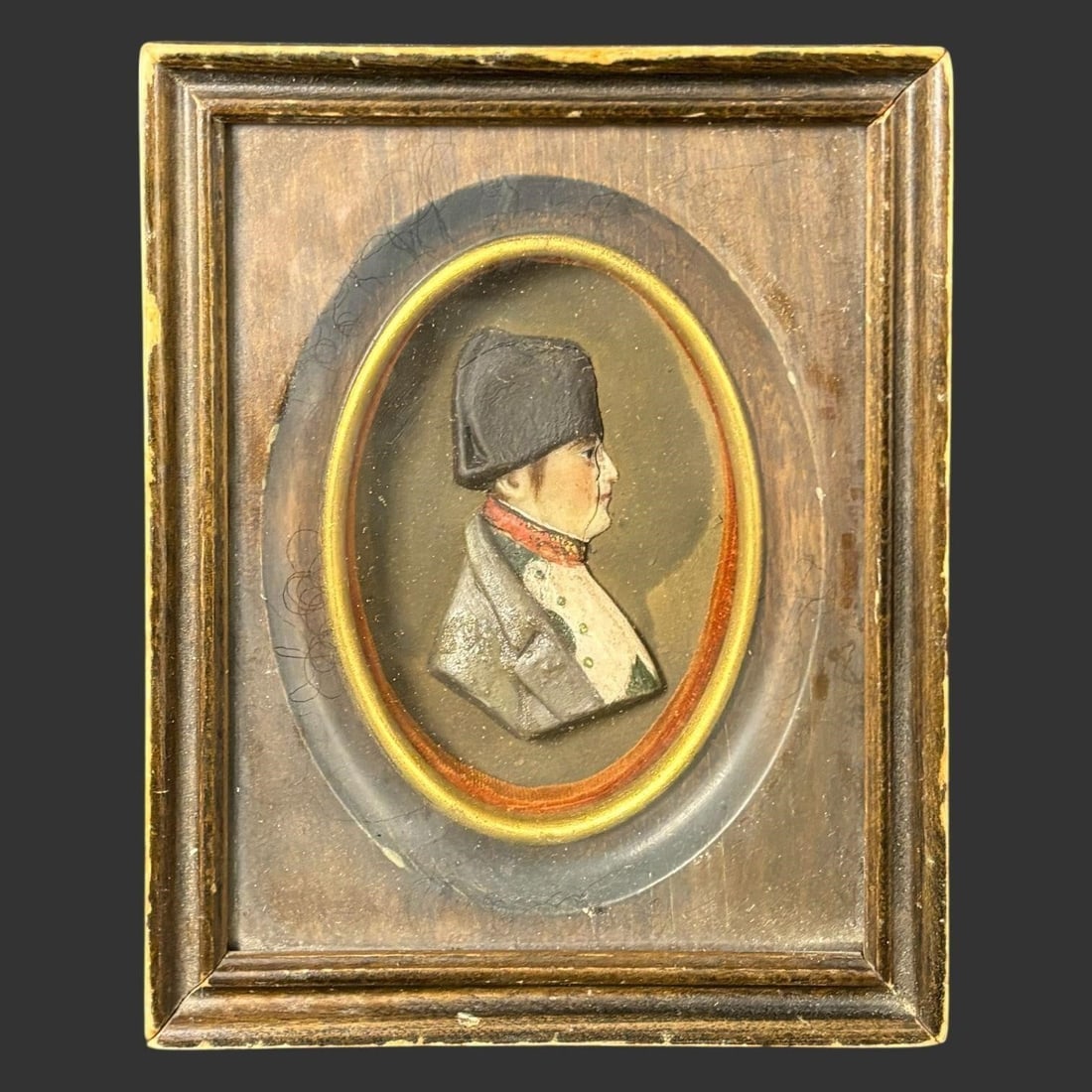 Napoleon Bonaparte Portrait Wax Plaque Easel Frame (1 of 3)