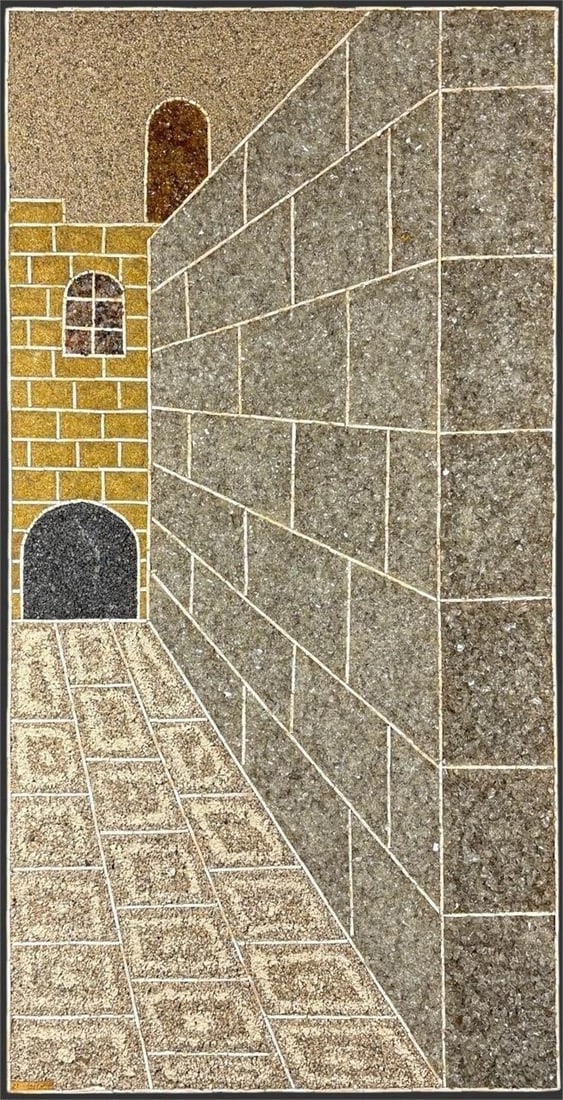 Signed Israeli Sand-Relief Jerusalem Scene, Dated 1981 (1 of 5)