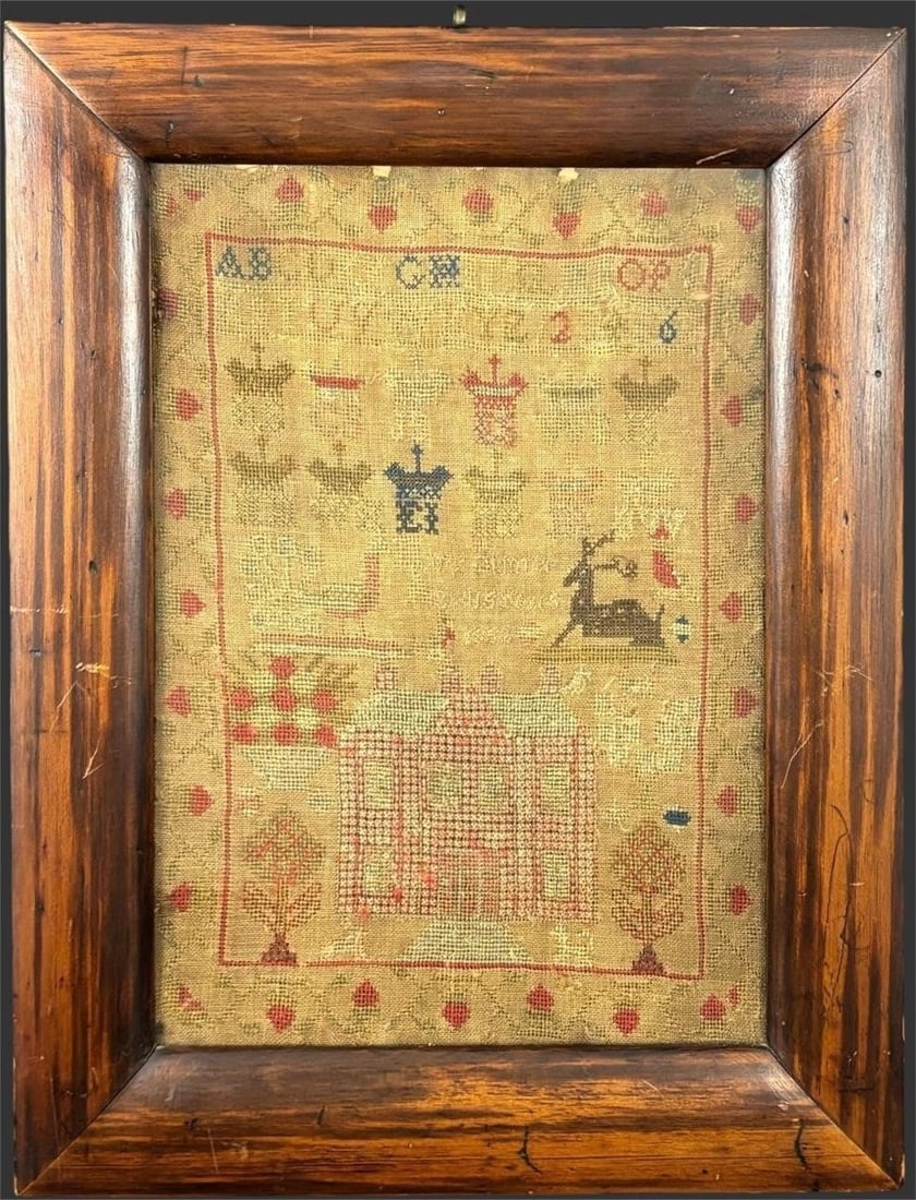 Early 19th C. Framed Sampler Dated 1826 (1 of 3)