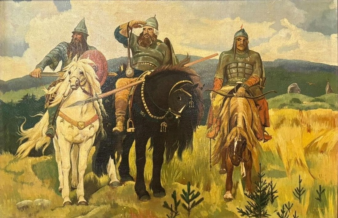 After Viktor Vasnetsov 'The Three Bogatyrs' Oil Painting (1 of 7)