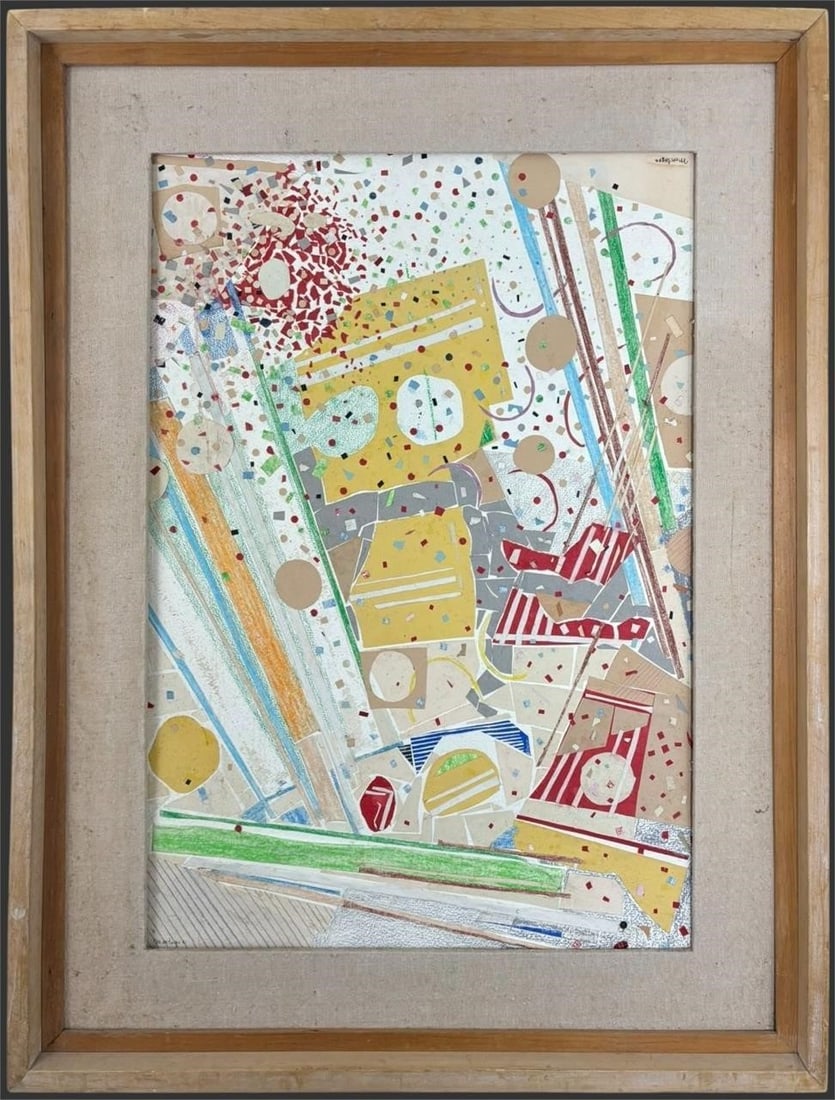 James Montague “Metropolis?? Mixed Media Collage, Mid-20th Century (1 of 7)