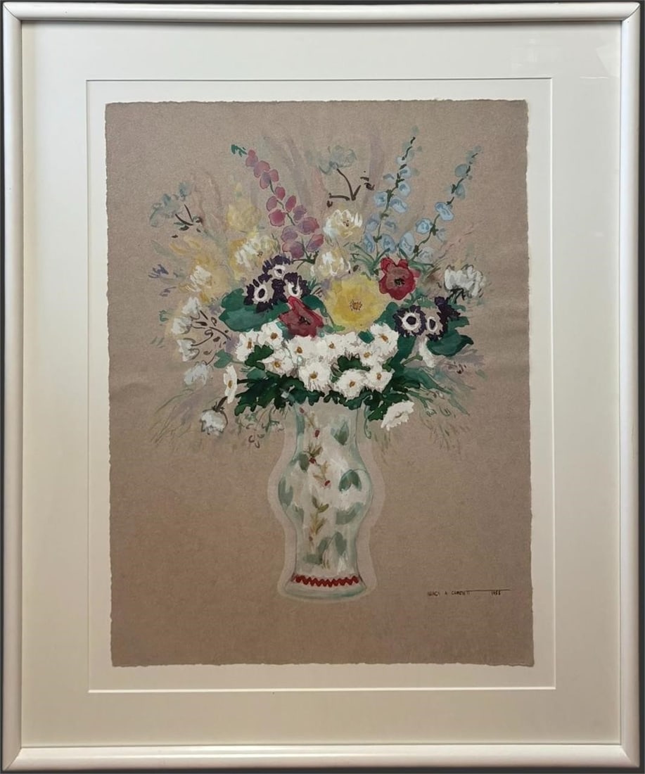 Nancy A. Corbett 1988 Floral Still Life Watercolor (1 of 5)