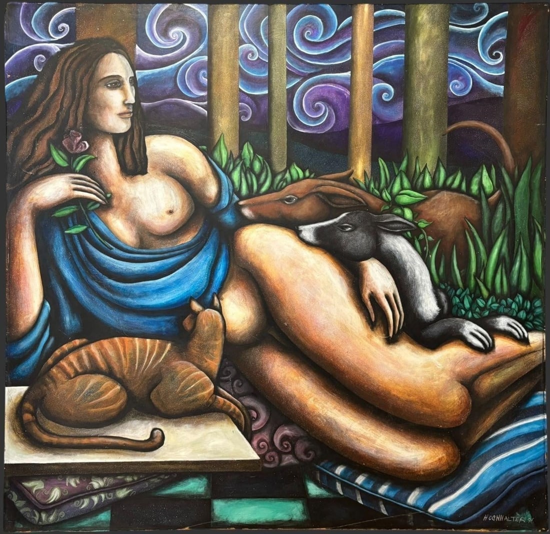 Hochhalter 1996 Surreal Figural Oil Painting