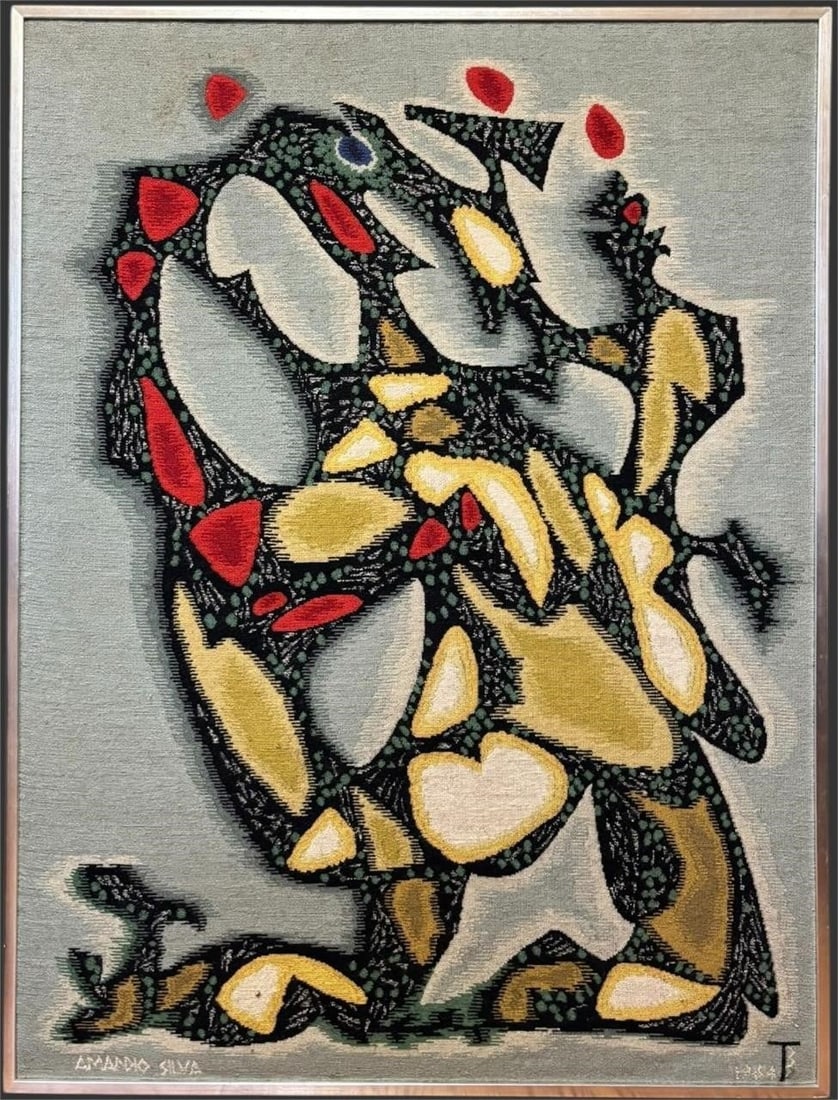Amandio Silva (1923–2000) 1974 Abstract Figural Textile (1 of 6)