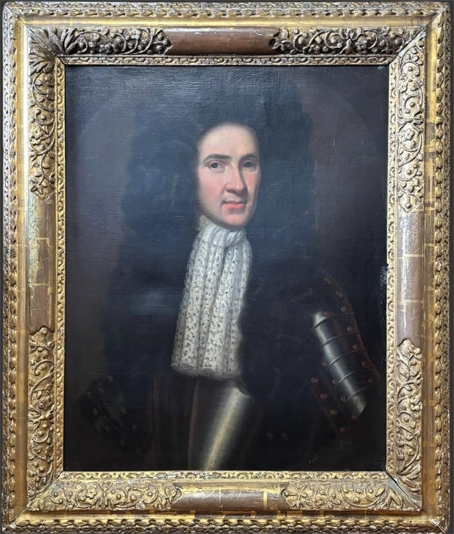 David Scougall (17th. C) Portrait of Gentleman in Armor Oil Painting (1 of 9)