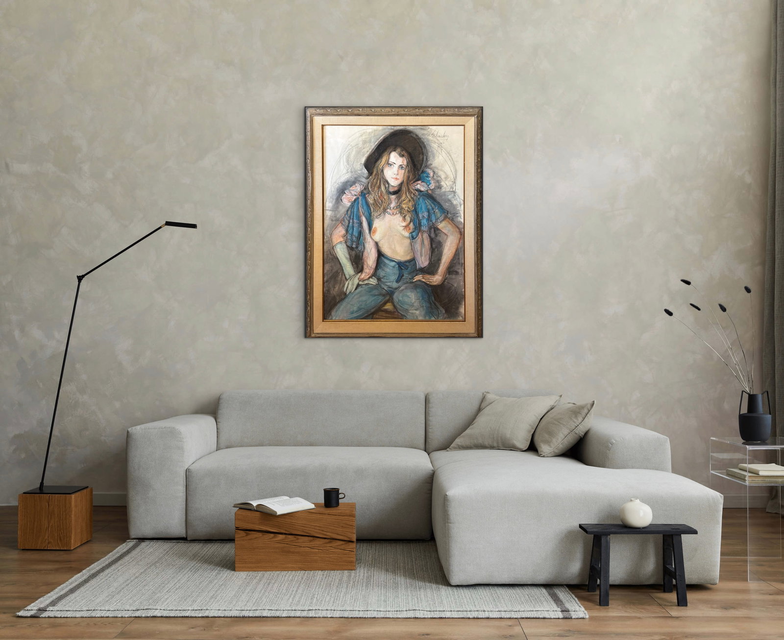 Sheldon C. Schoneberg (USA, 1926 -2013) Nude Portrait Painting: Expres