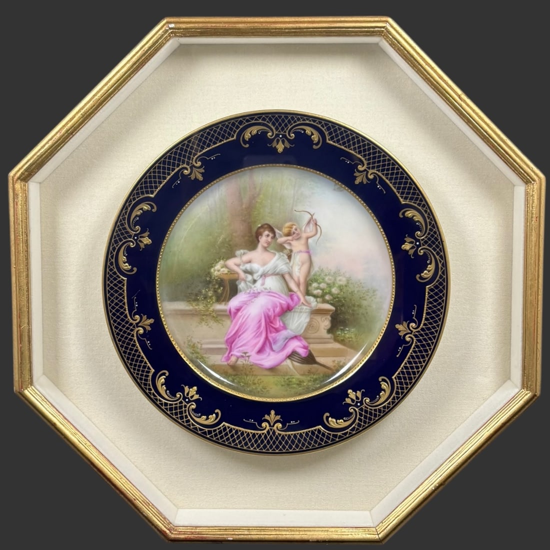 Antique Hand-Painted Porcelain Portrait Plate (1 of 5)