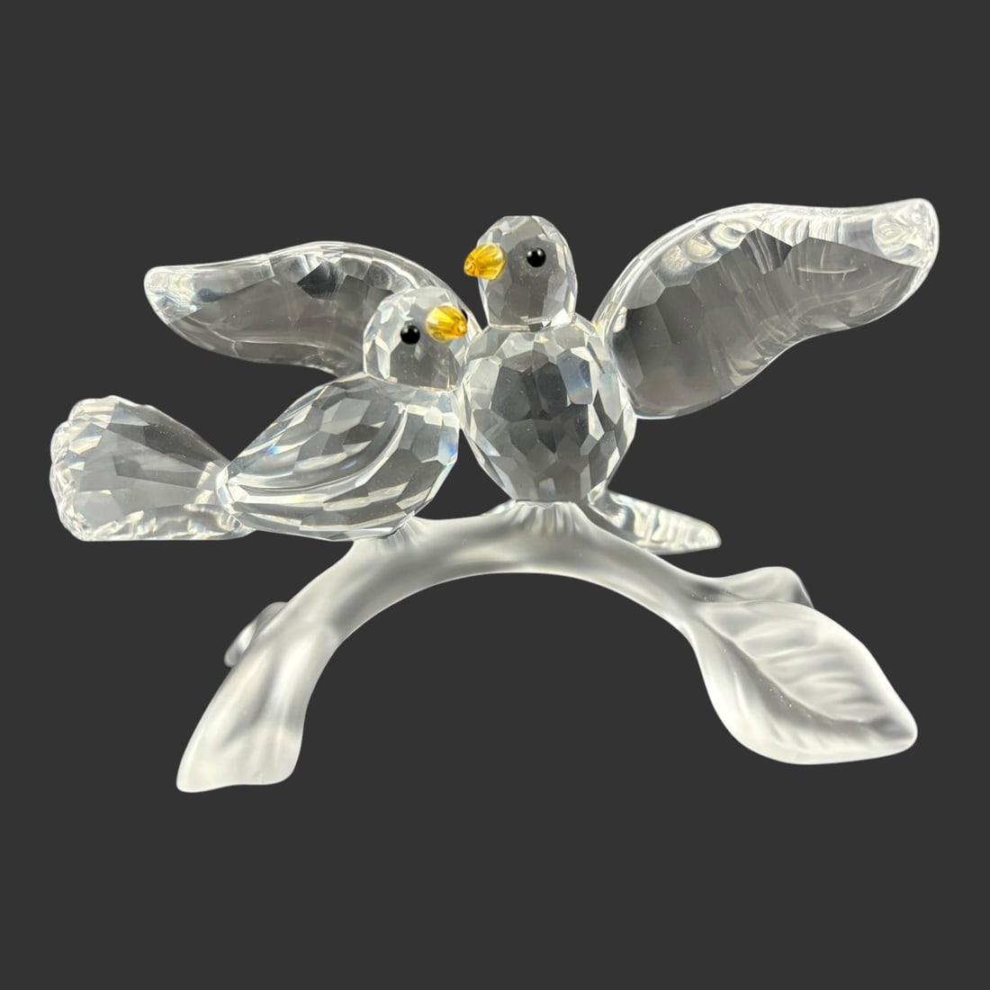 Swarovski Crystal Lovebirds Figurine on Frosted Branch (1 of 9)