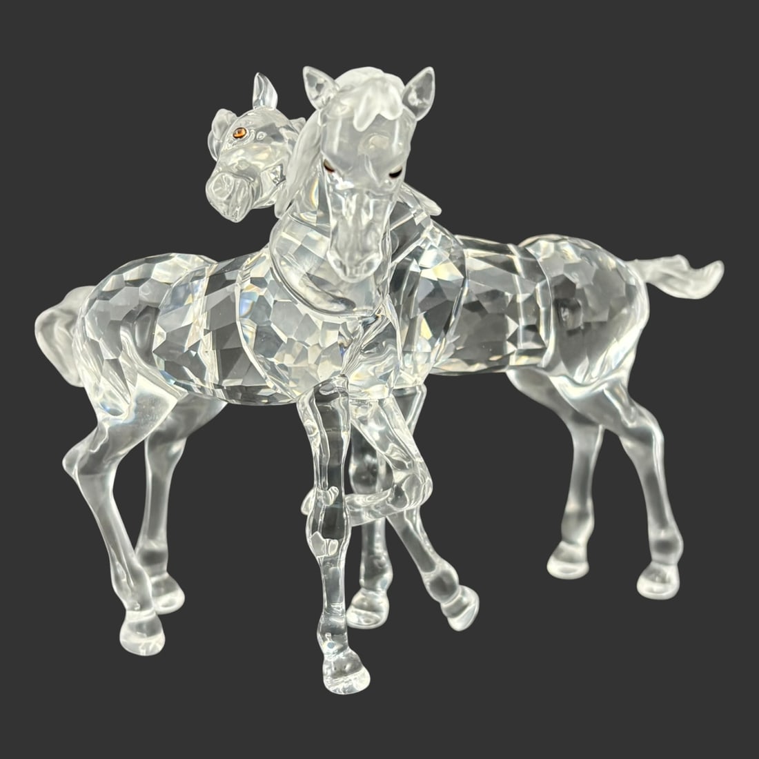 Swarovski Crystal Double Horse Figurine with Faceted Bodies (1 of 8)