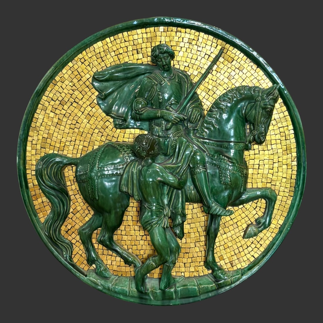 Large Italian Terracotta And Mosaic Plaque Manifattura Di Signa (1 of 9)