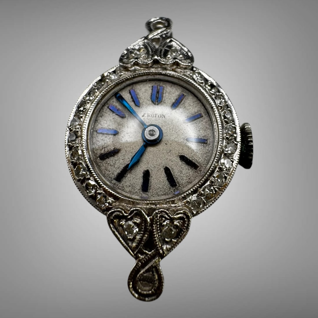 Art Deco Platinum Croton Ladies Diamond Wristwatch (1 of 3)