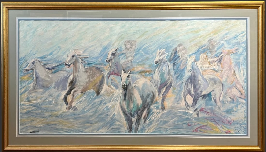 Yamin Young (b. 1959) Limited Edition Serigraph “Galloping Horses?? – Signed & Numbered (24/25) (1 of 6)