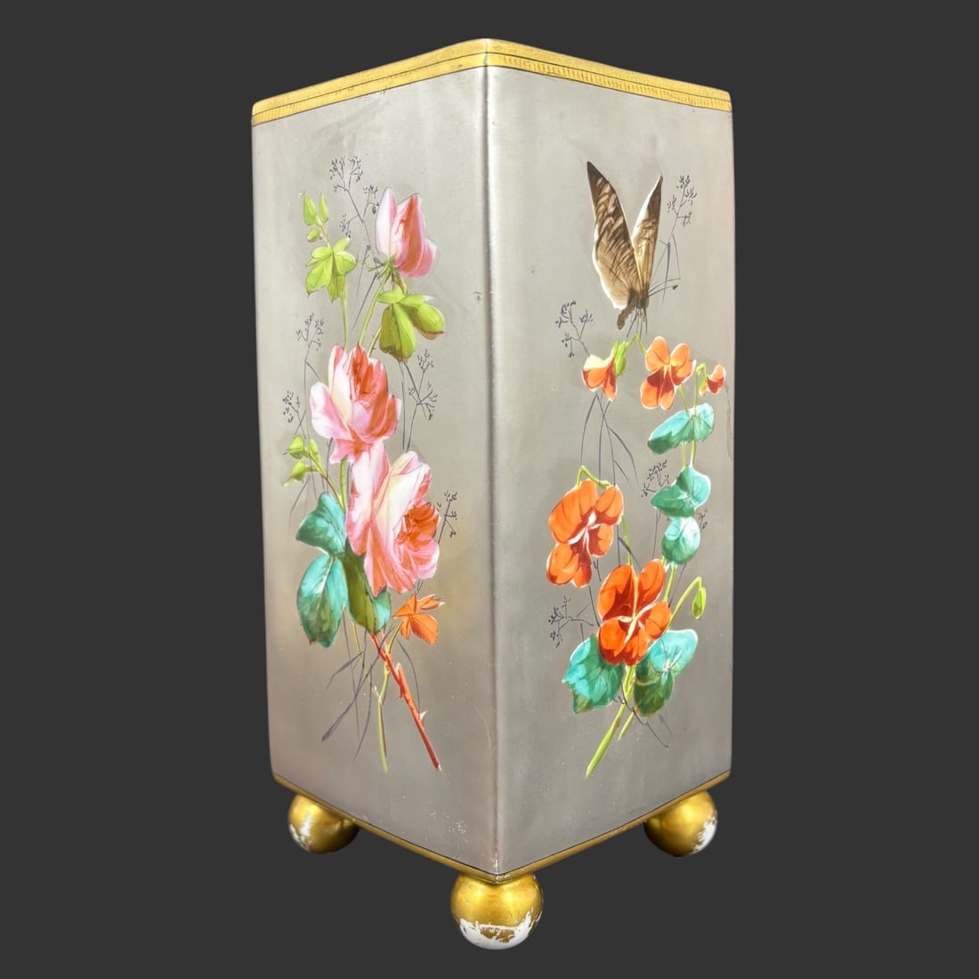 Antique Hand-Painted Porcelain Vase Cachepot (1 of 8)