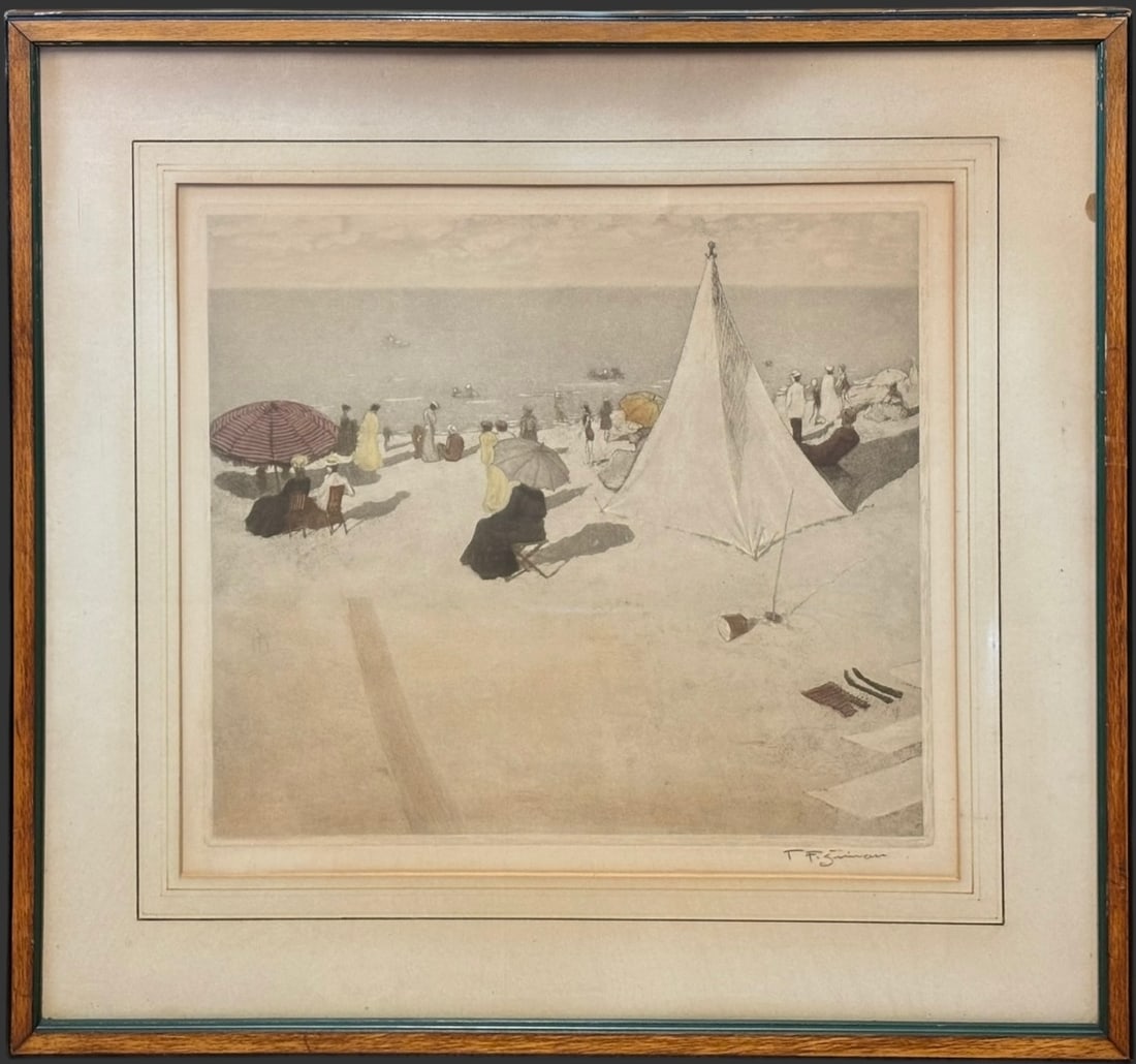 Frantisek Tavik Simon (Czech 1877–1942) Signed Beach Scene Print (1 of 4)