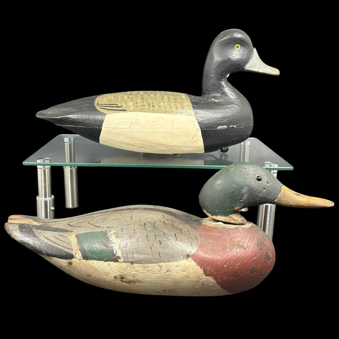 Pair of Folk Art Waterfowl Hunting Decoys (1 of 10)