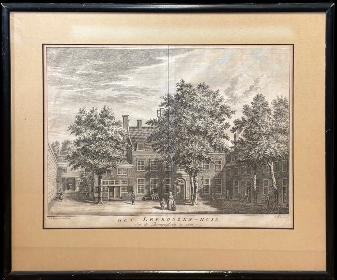 After Jan de Beijer Dutch Engraving of Het Leproozen-Huis: A fi