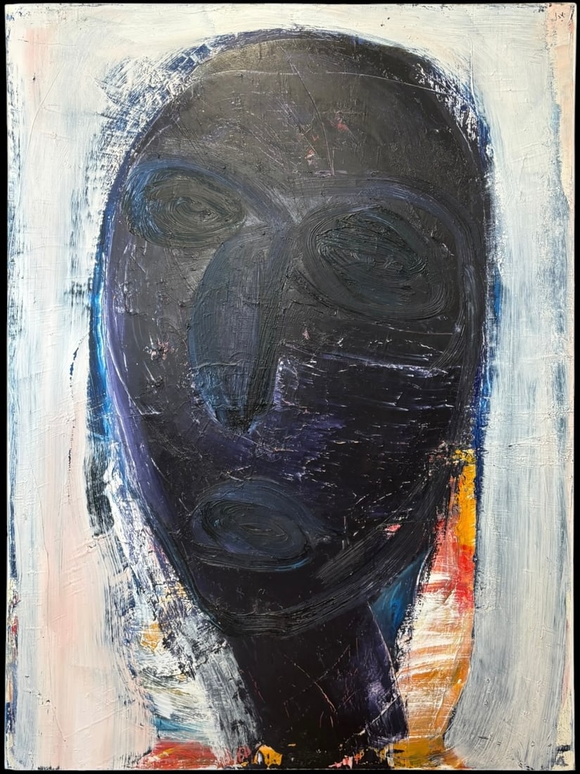 Abstract Portrait Painting 'Ligne Roset #3' Mixed Media on Canvas (1 of 3)