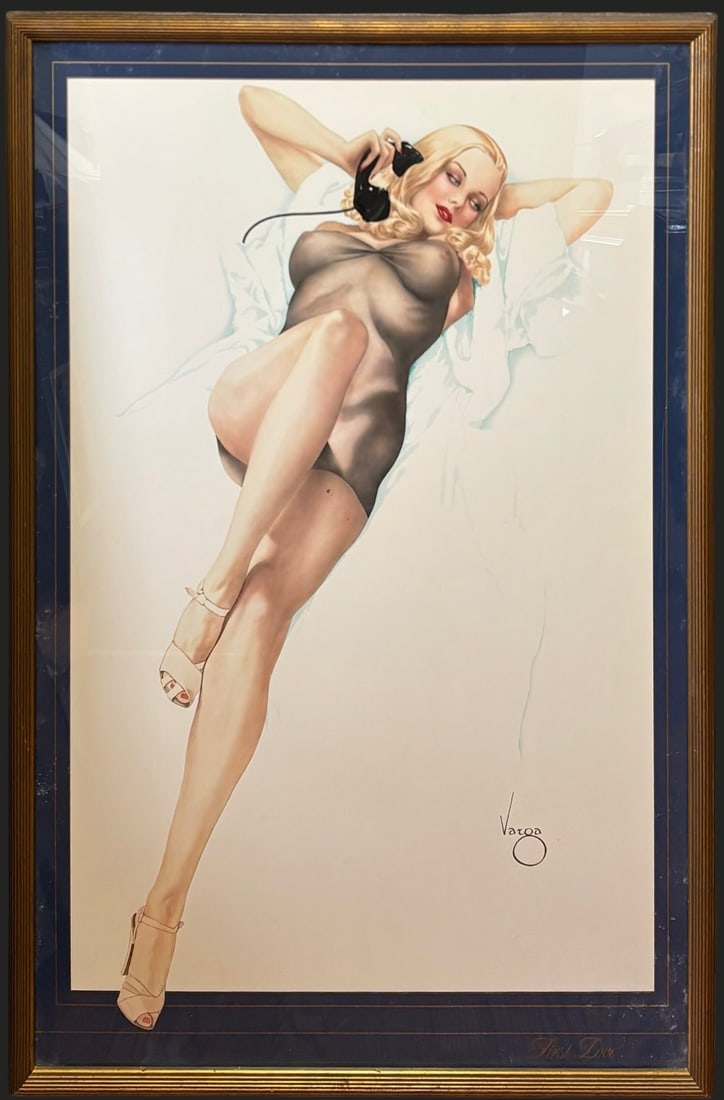 Framed & Signed Alberto Vargas “First Love?? Pin-Up Print (1 of 5)
