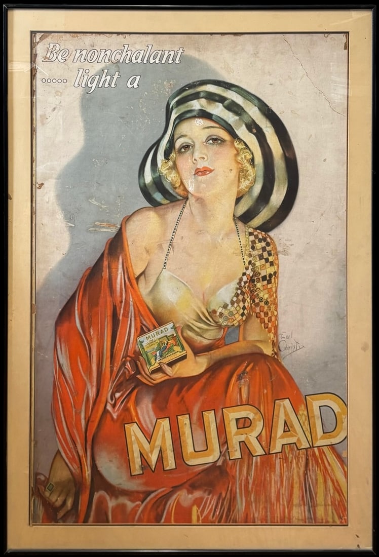 Vintage Earl Christy Murad Cigarettes Advertising Poster (1 of 5)