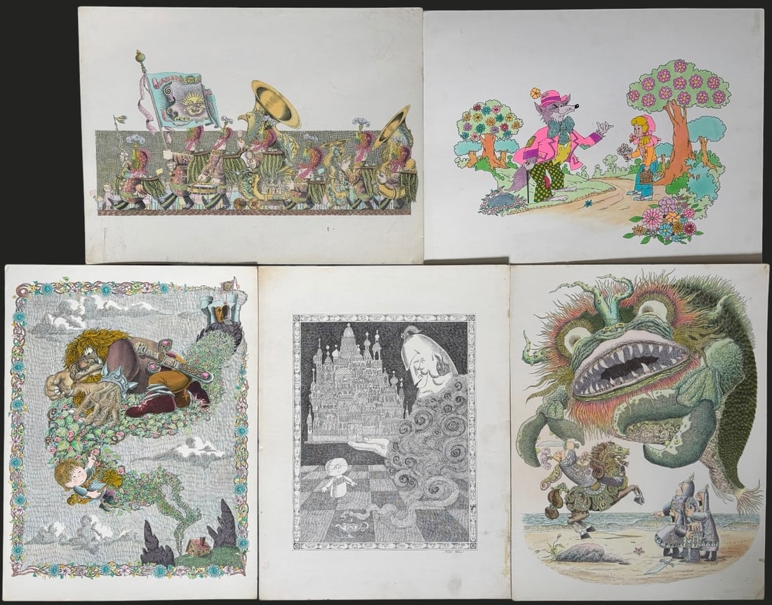Lot of (5) Fred Belli Original Fantasy Illustration Art Group (1 of 6)