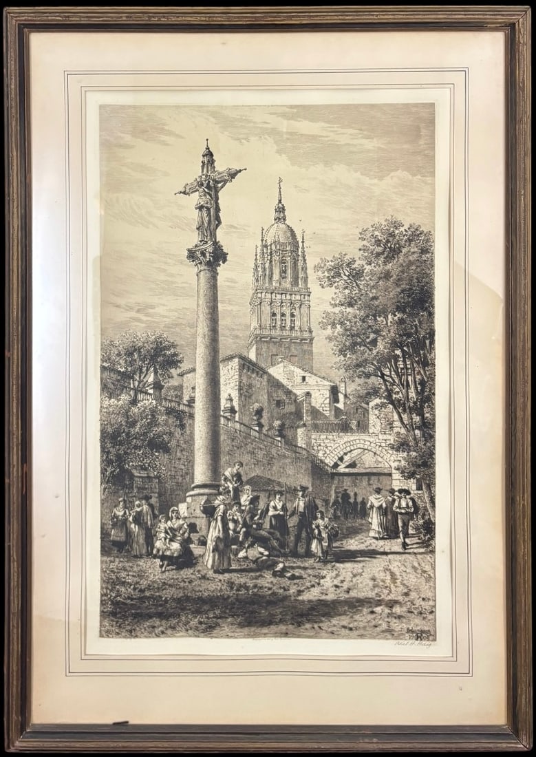 Axel Herman Haig Signed 1909 Salamanca Cathedral Etching (1 of 5)
