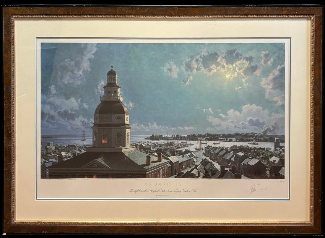 John Stobart Annapolis: Moonlight Over the Maryland State House Print (1 of 6)