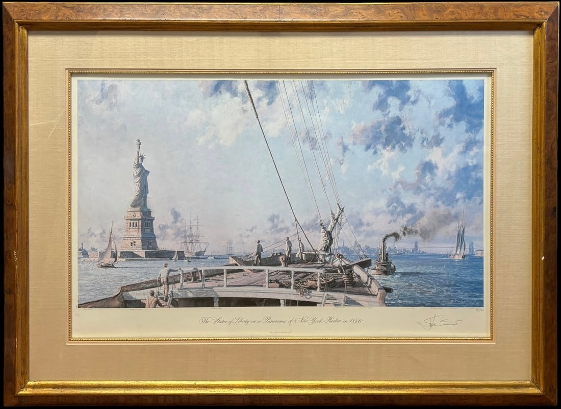 John Stobart Statue of Liberty in a Panorama of New York Harbor in 1886 Print (1 of 6)