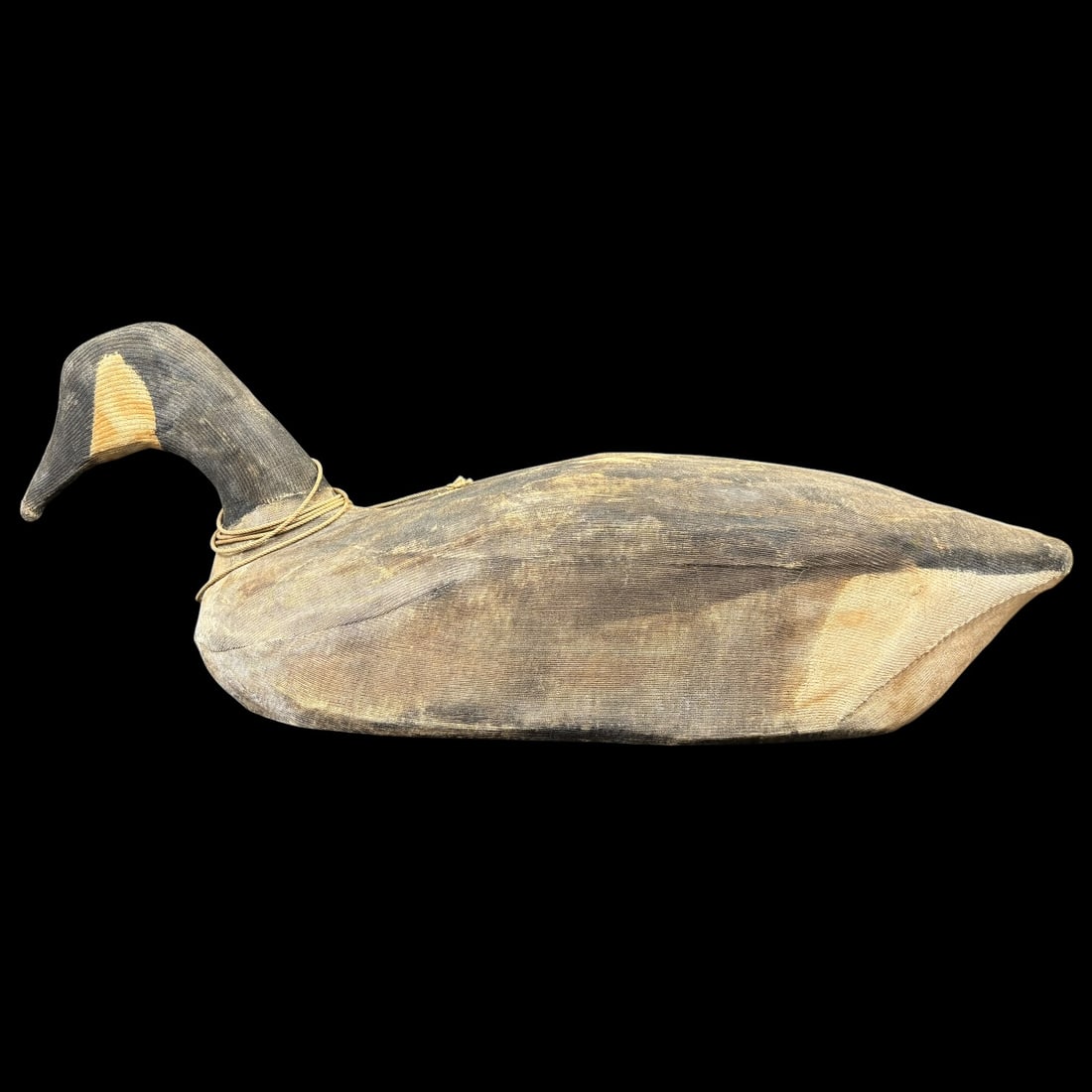 Early Canvas Canada Goose Hunting Decoy with Original Paint and Tether Line (1 of 7)