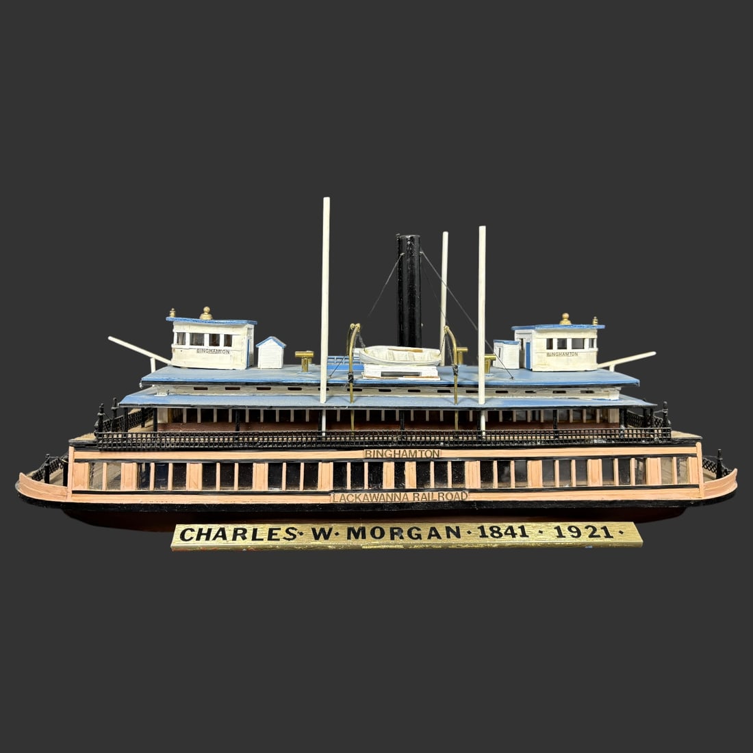 Folk Art Model of Lackawanna Railroad Ferry “Binghamton?? Ship (1 of 10)
