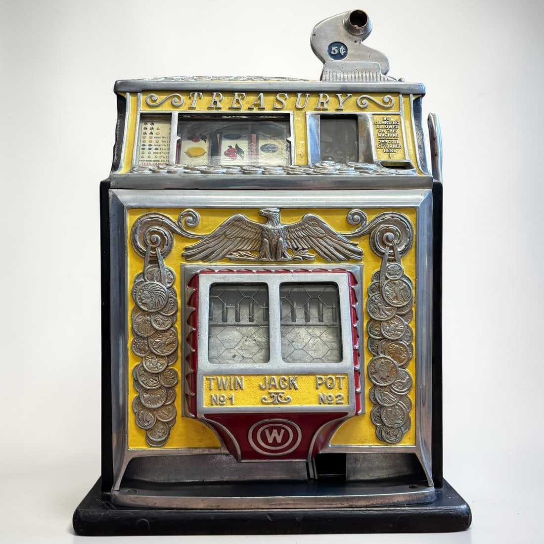 Vintage Watling Treasury 5¢ Twin Jackpot Slot Machine (1 of 9)